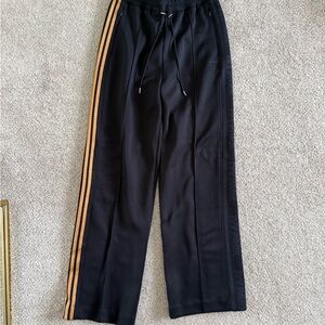Ivy Park x Adidas Black Track Pants with Gold Side Stripes
